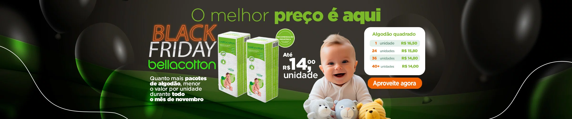 Black Friday Quadrado de Algodão