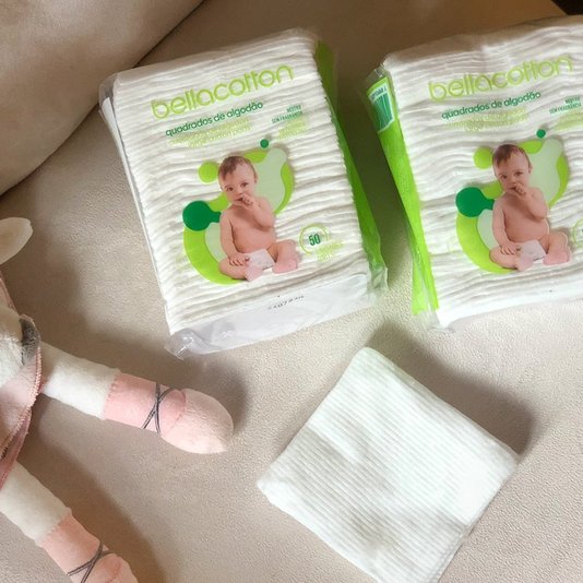 Algodão Quadrado Baby Maxi Bebê Bellacotton 50un