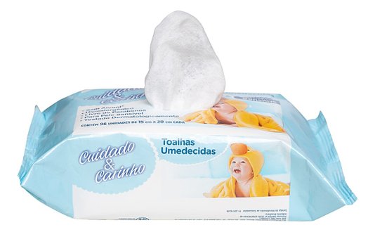 Kit com 24 Pacotes de Lenço Umedecido Sensitive Cuidado & Carinho com 96 Unidades