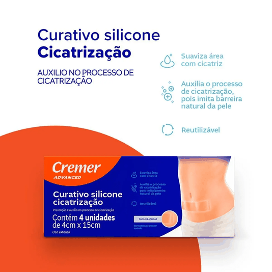 Kit com 5 Caixas de Curativo de Silicone para Cicatrização Cremer Advanced com 4 Unidades