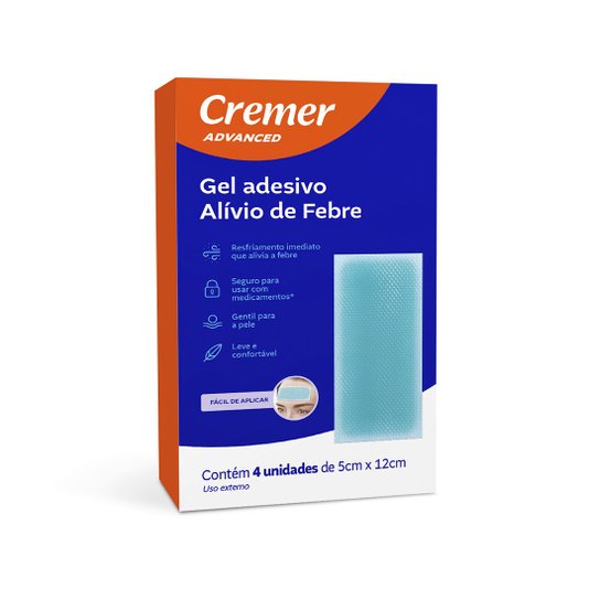 Kit com 5 Caixas de Gel Adesivo Alívio de Febre Cremer Advanced com 4 Unidades