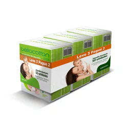 Pague 2 Leve 3 | Algodão Quadrado Baby Maxi Bebê Bellacotton 50un